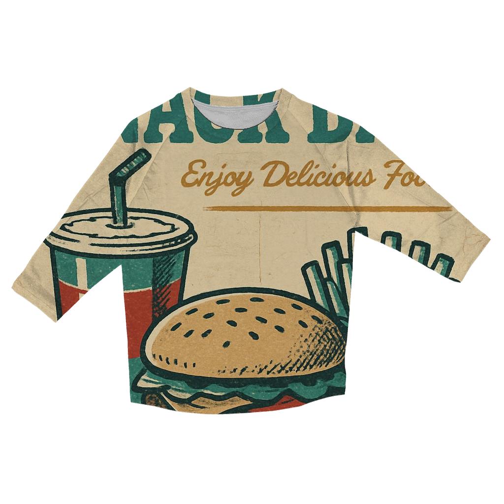 Weathered 1950s Drive In Snack Bar Menu Poster trendy 3/4 sleeve tops