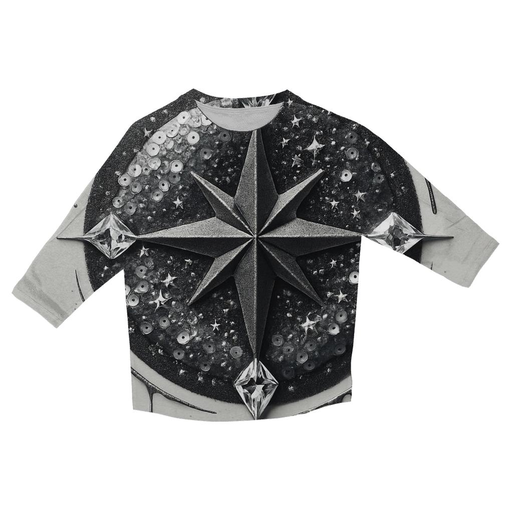 Celestial Sequin Compass cotton quarter sleeve shirts