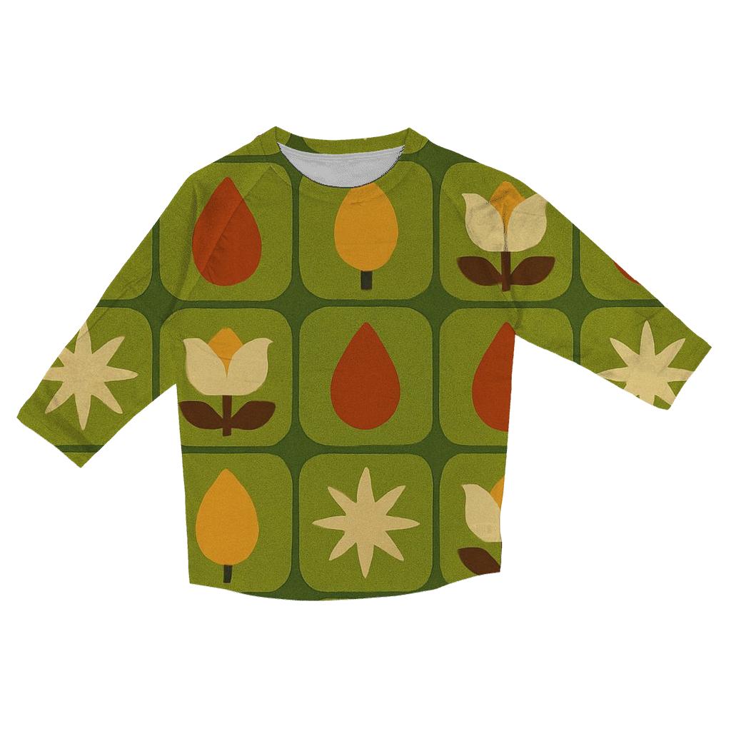 Groovy Kitchen Tile Mosaic casual three quarter sleeve shirts
