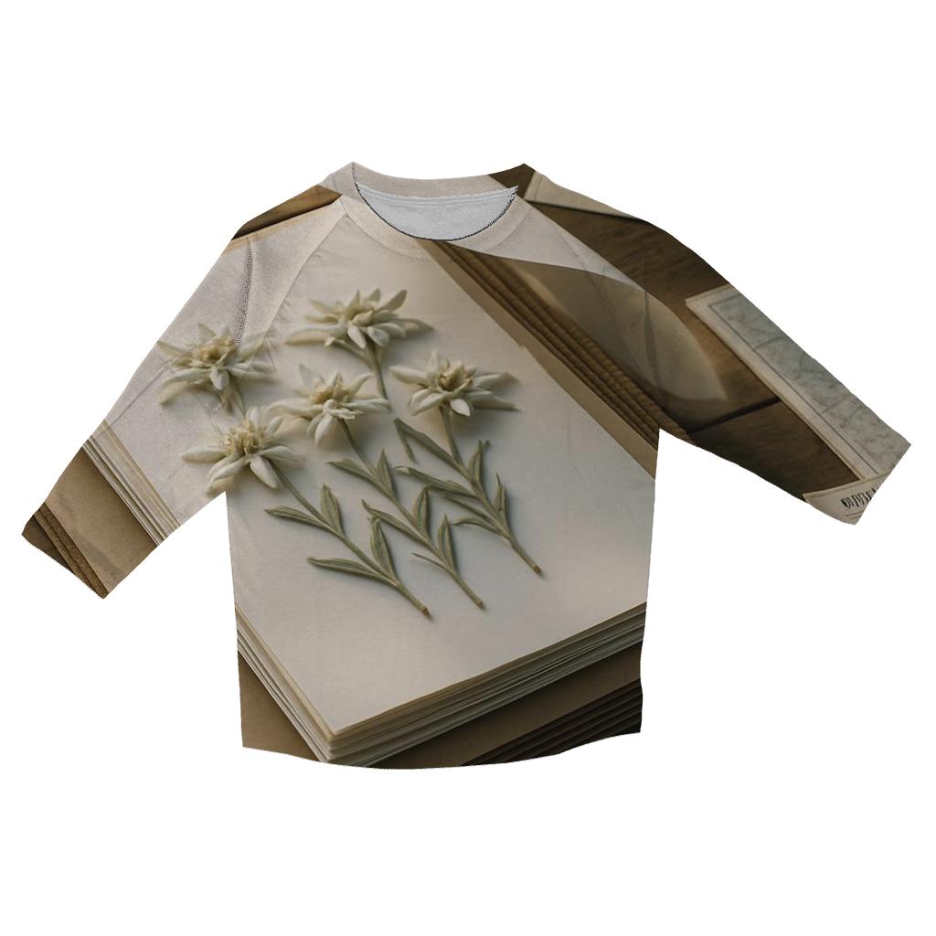 Botanical Herbarium Press With Alpine Edelweiss Specimens trendy 3/4 sleeve tops