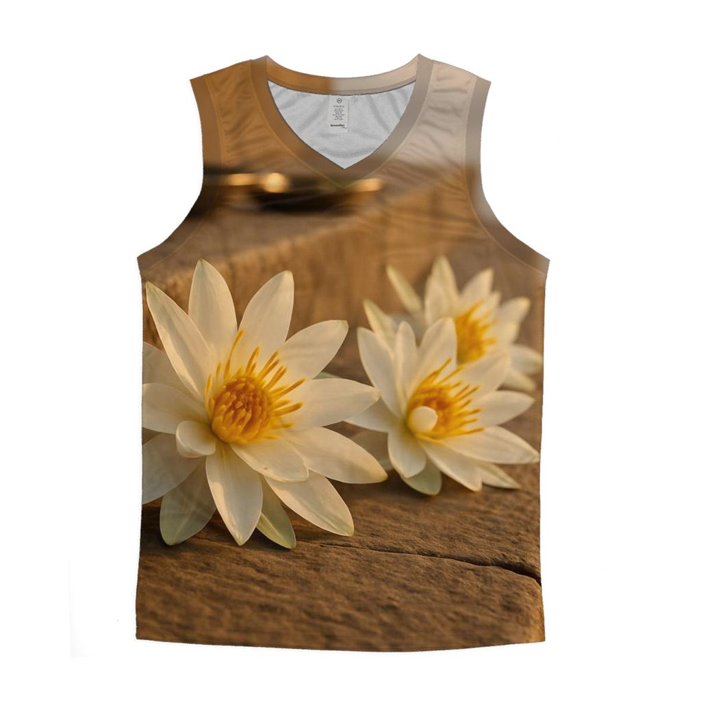 Ganges Water Lily Offerings Drying On A Stone Ghat stylish racerback tanks