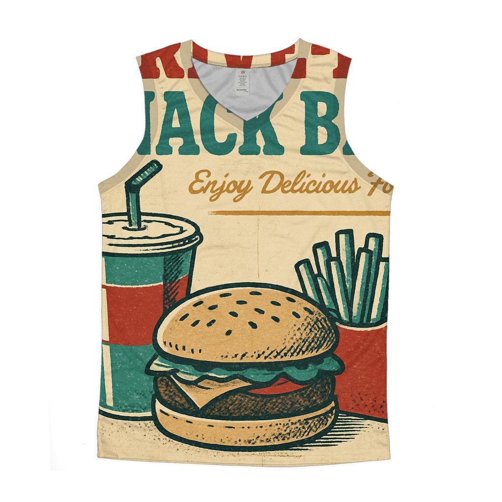 Weathered 1950s Drive In Snack Bar Menu Poster graphic print tank tops