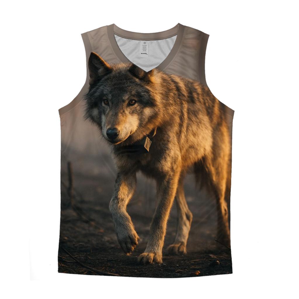 Telemetry Wolf In Boreal Burn Scar designer workout tanks