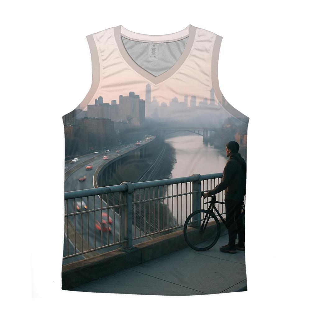 Harlem River Viaduct Morning Haze Over Upper Manhattan designer workout tanks