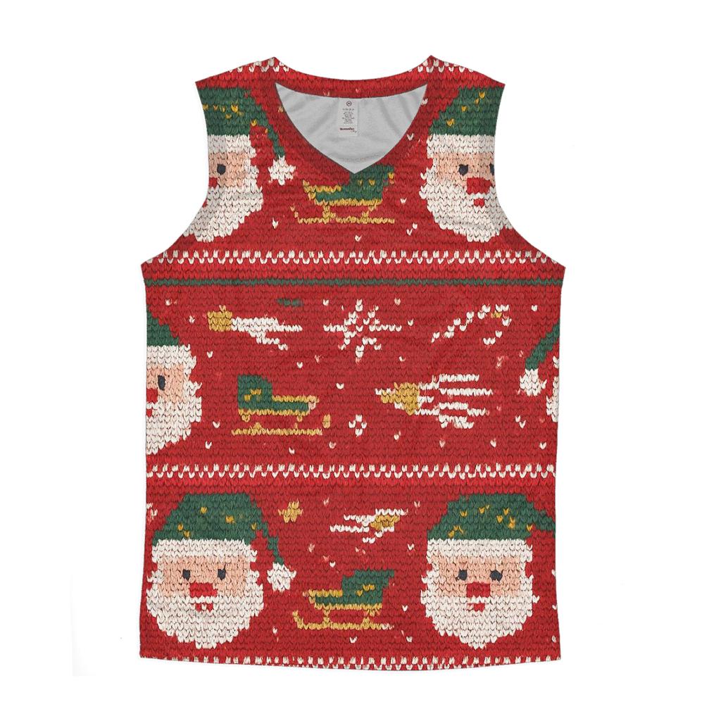 Santa Space Sweater Band Design cotton sleeveless tops