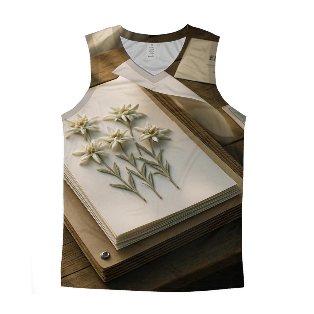 Botanical Herbarium Press With Alpine Edelweiss Specimens designer workout tanks