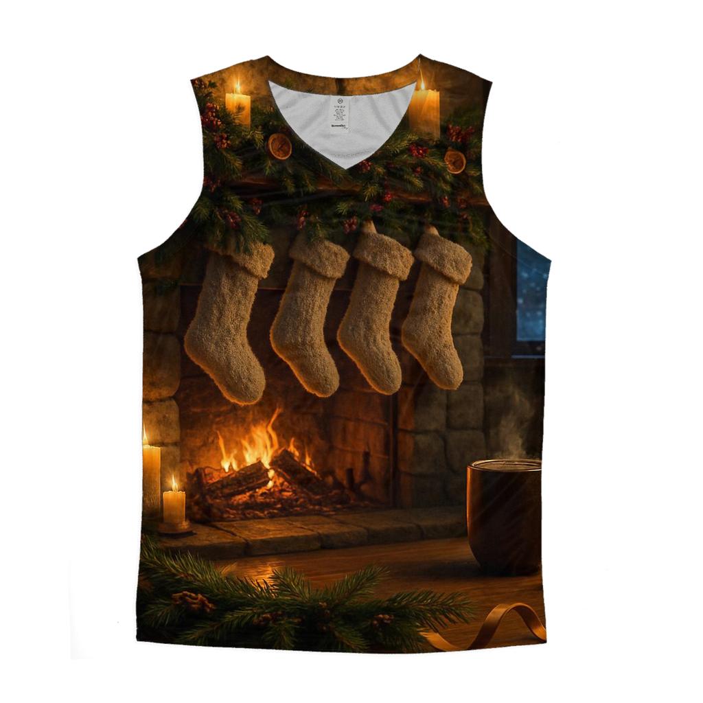 Candlelit Hearth And Evergreen Stockings stylish racerback tanks