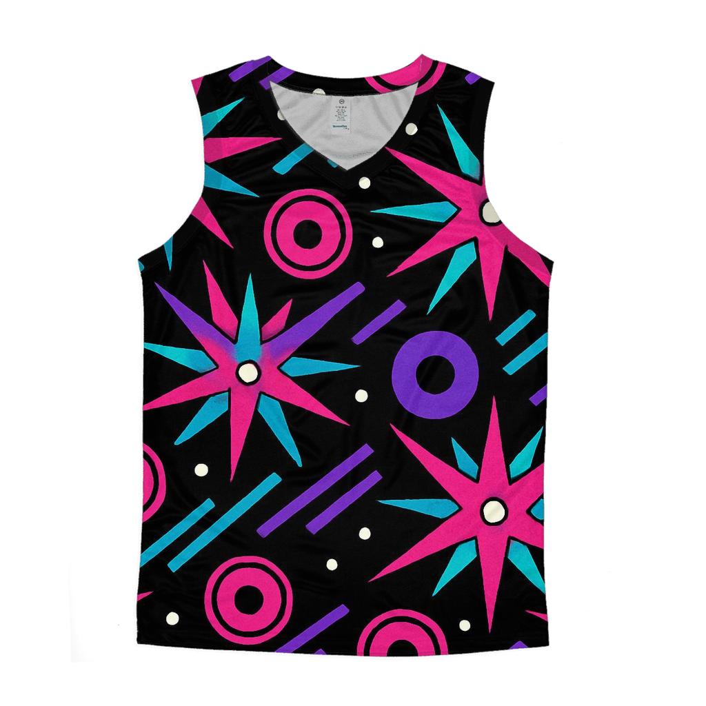 Roller Rink Starburst Tiles cotton sleeveless tops