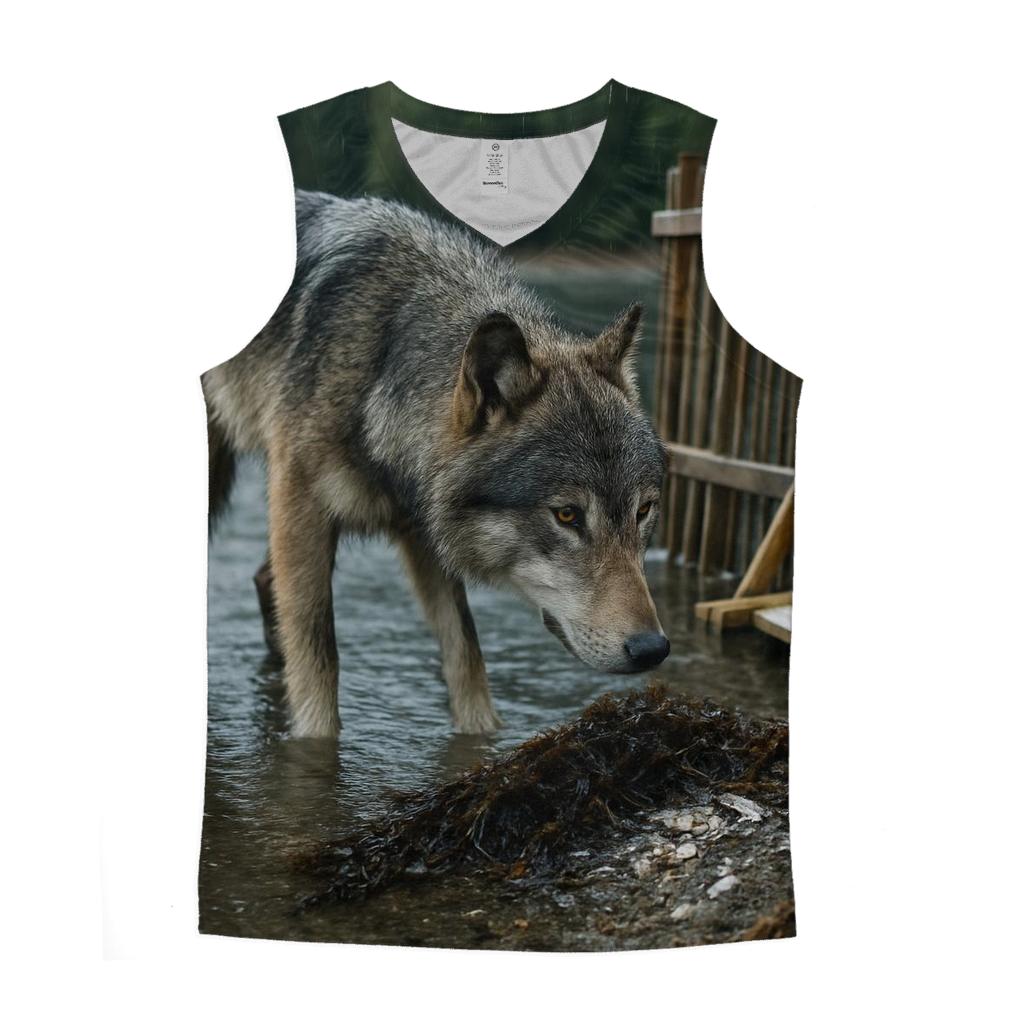 Coastal Wolf At Salmon Weir Study Site stylish racerback tanks