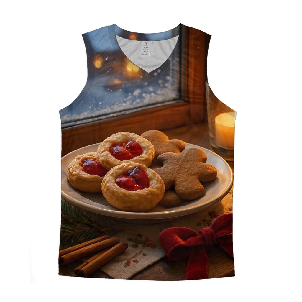 Sugarplum Village Window On A Snowy Night cotton sleeveless tops
