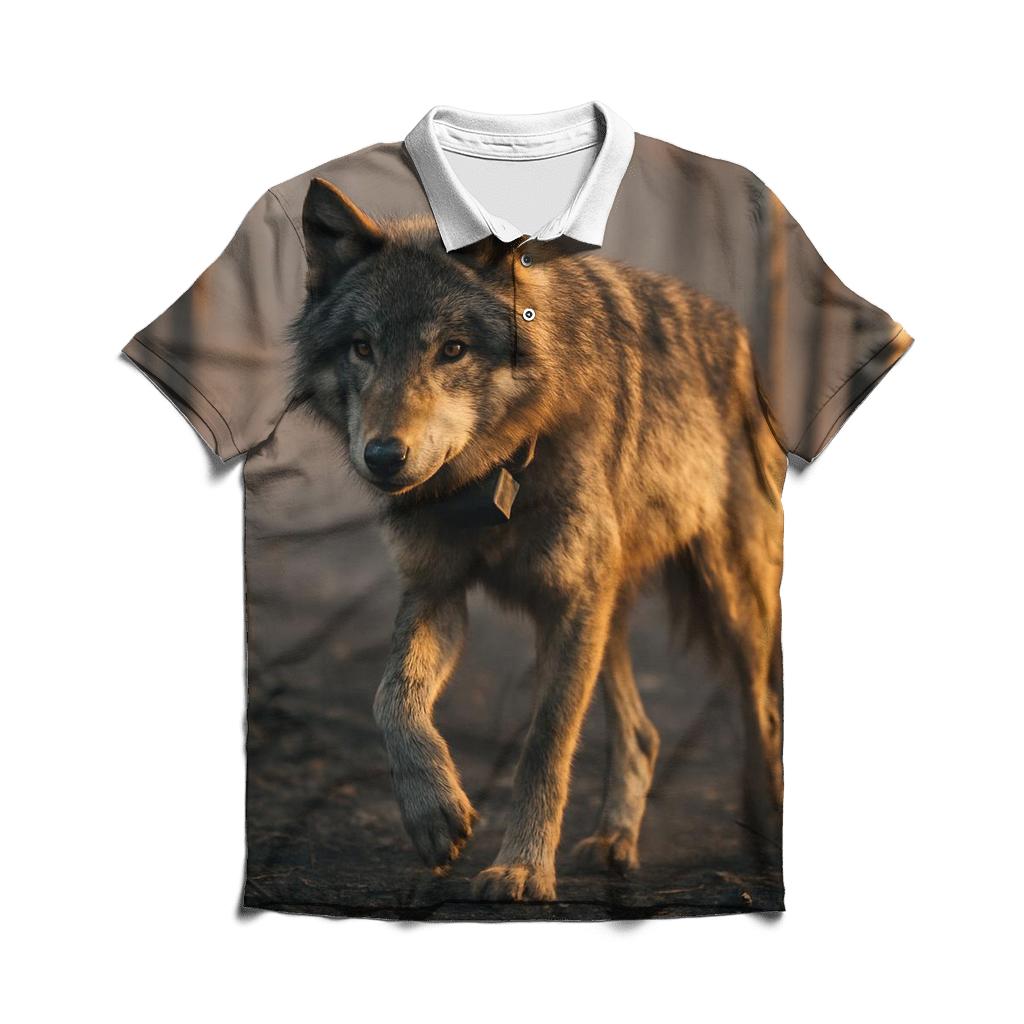 Telemetry Wolf In Boreal Burn Scar personalized polo shirts