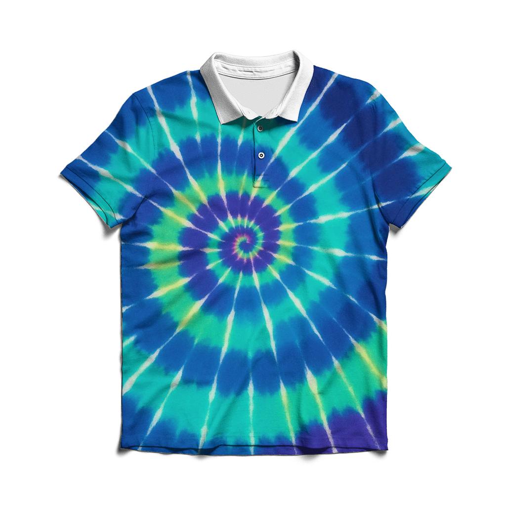 Aurora Spiral Overdye Nebula Whorl custom polo shirts