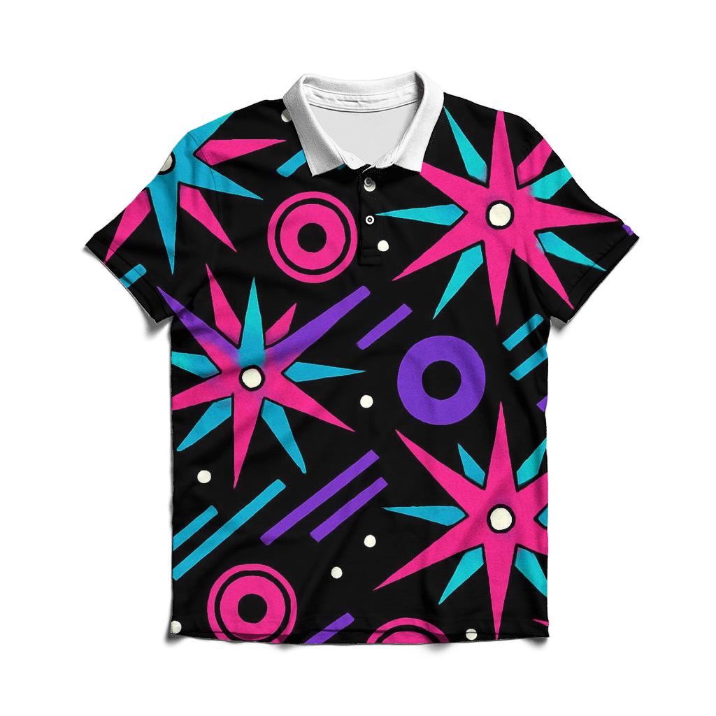 Roller Rink Starburst Tiles personalized polo shirts