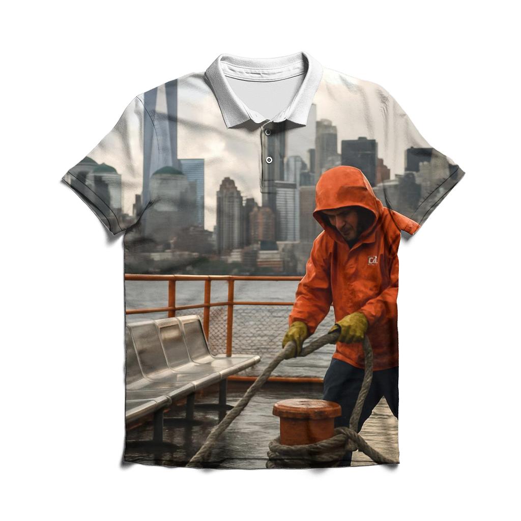 Downtown Manhattan After Rain From A Staten Island Ferry Deck embroidered polo tops