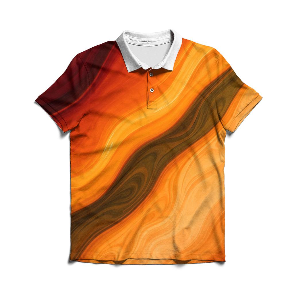 Molten Orchard Flow Gradient branded logo polo shirts