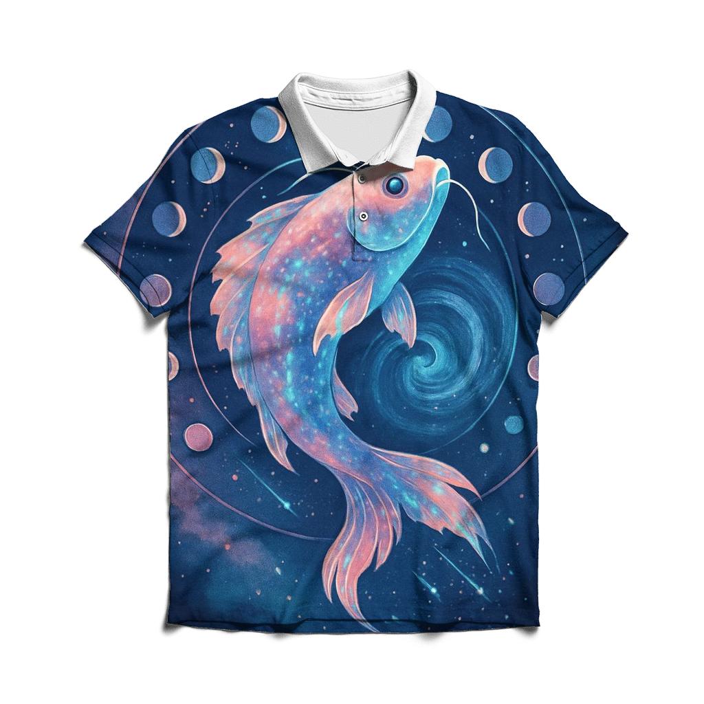 Voyage Of The Comet Koi premium cotton polo shirts