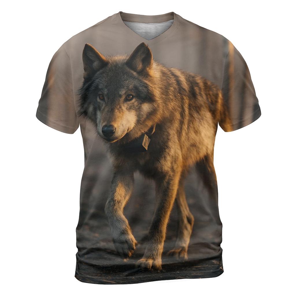 Telemetry Wolf In Boreal Burn Scar creative print fashion shirts