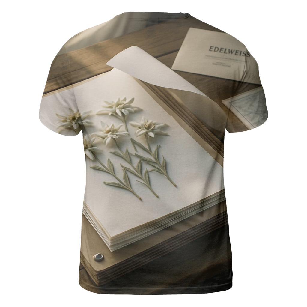 Botanical Herbarium Press With Alpine Edelweiss Specimens artistic all-over print tops