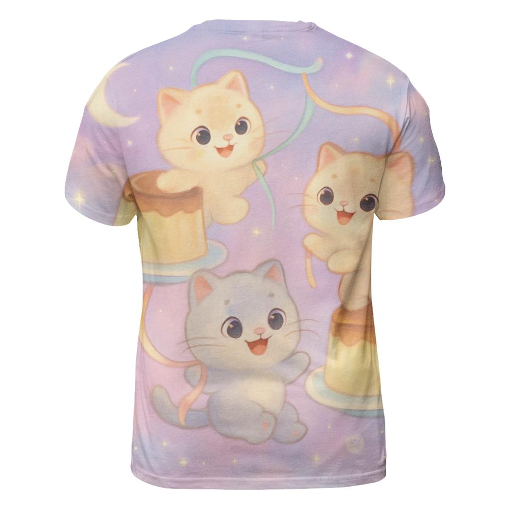 Moonlit Pudding Cat Carousel statement graphic shirts