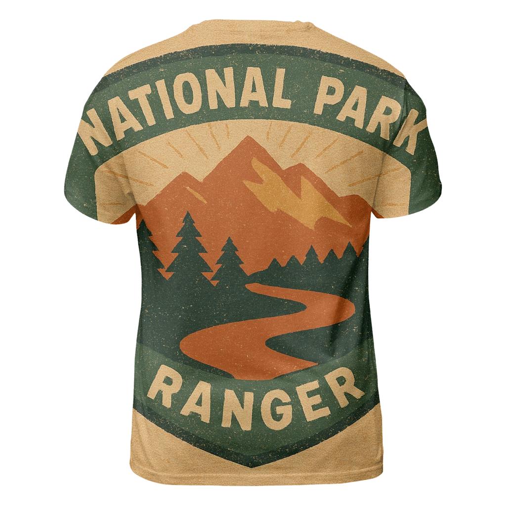 Faded 1970s National Park Ranger Badge Illustration creative print fashion shirts