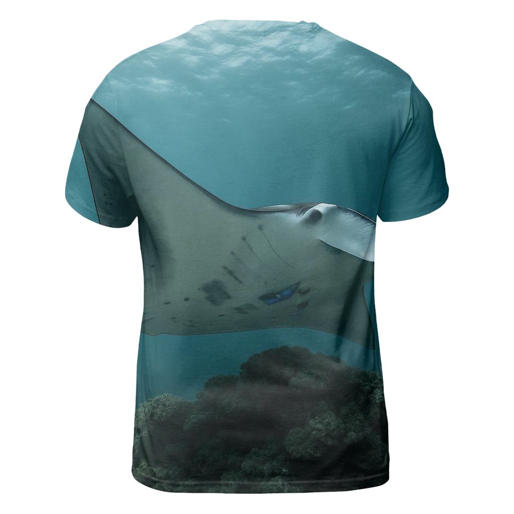 Reef Clinic Manta Ray artistic all-over print tops