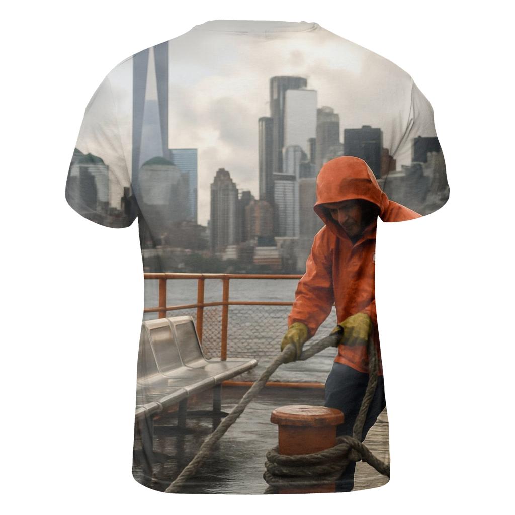 Downtown Manhattan After Rain From A Staten Island Ferry Deck trendy printed shirt styles