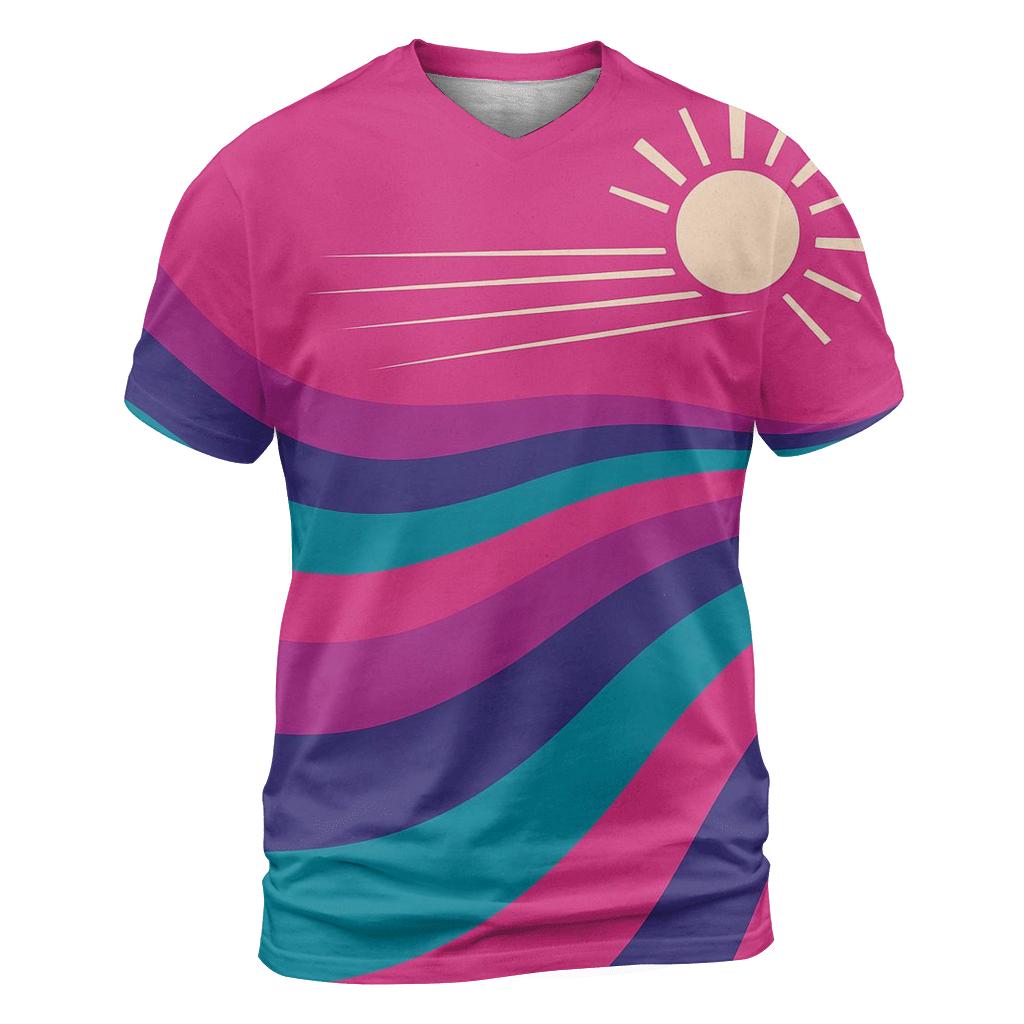 Roller Rink Neon Waves unique graphic print tees