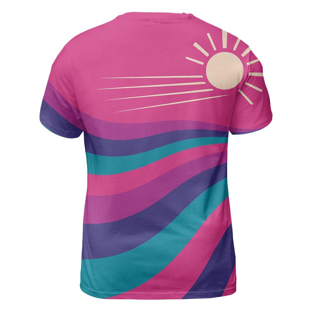 Roller Rink Neon Waves unique graphic print tees