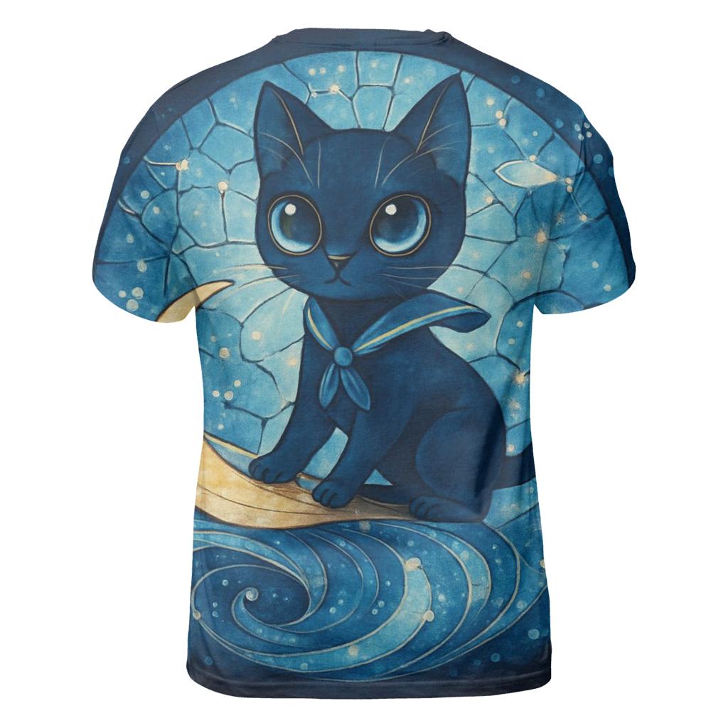 Lunar Tide Glasscat creative print fashion shirts
