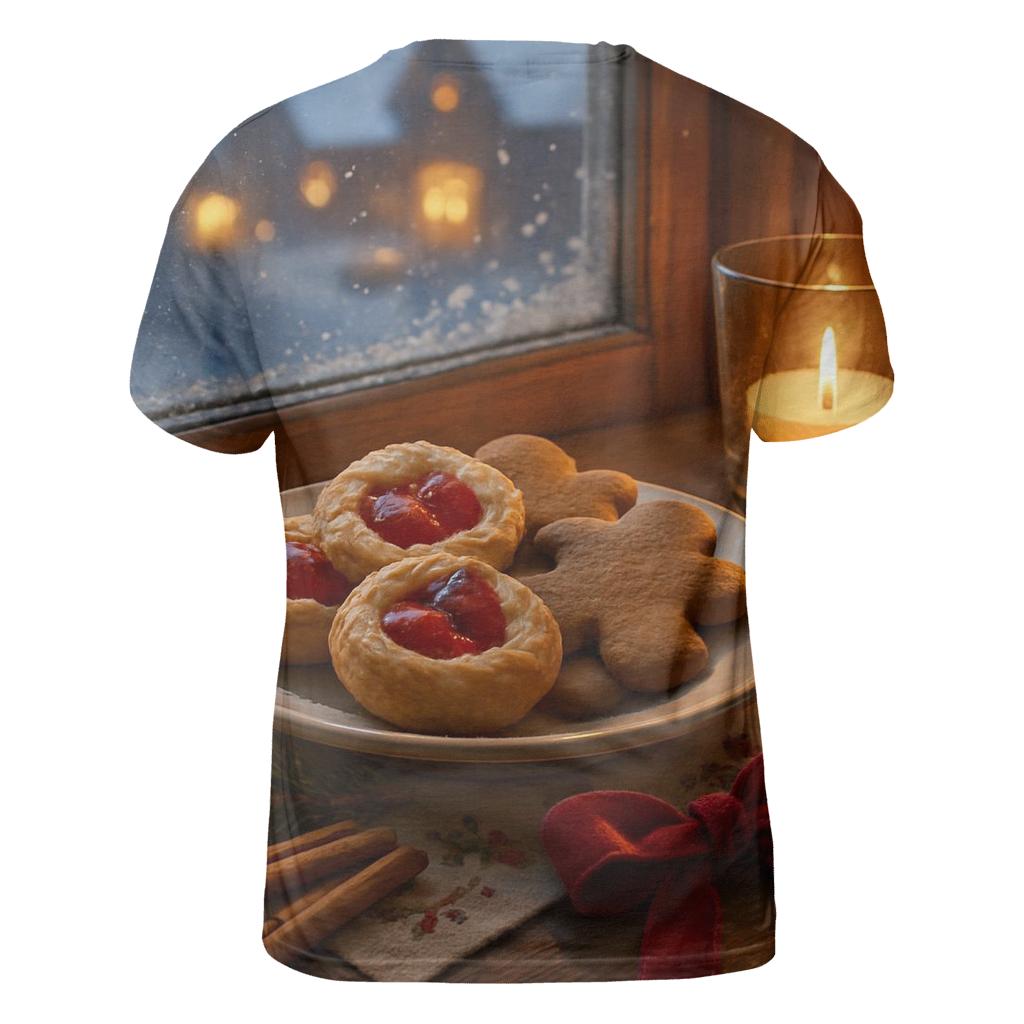 Sugarplum Village Window On A Snowy Night creative print fashion shirts