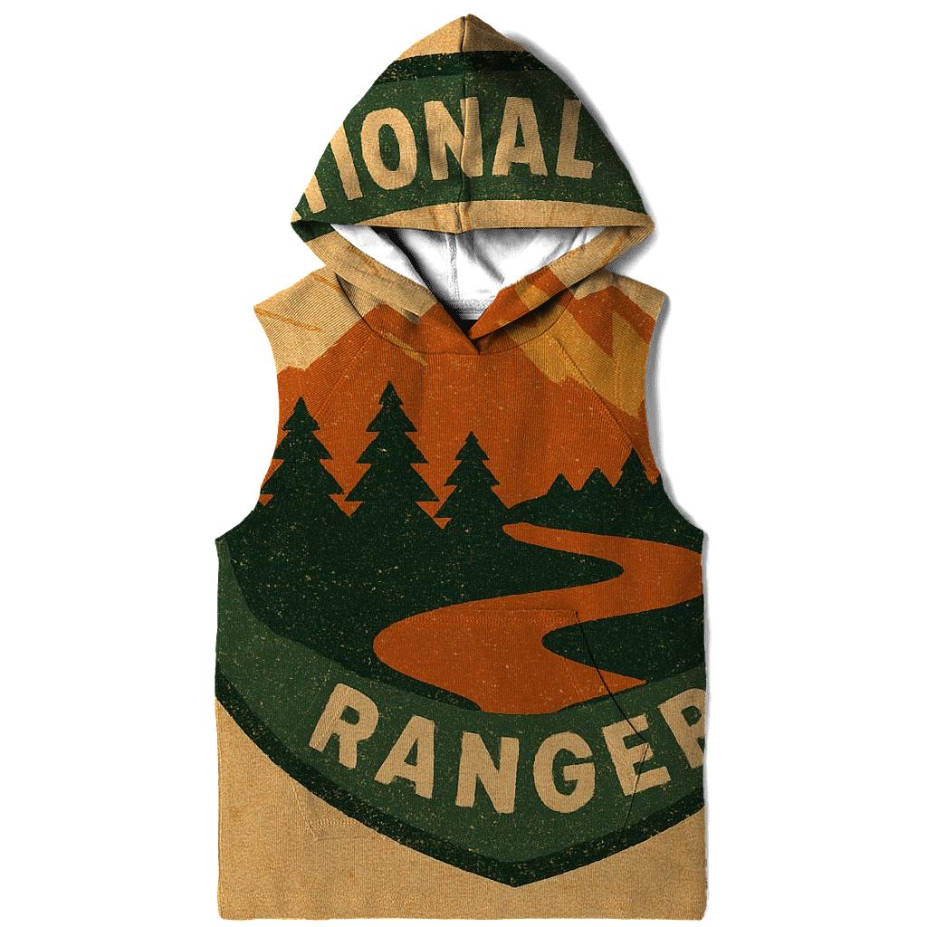 Faded 1970s National Park Ranger Badge Illustration printed hoodies