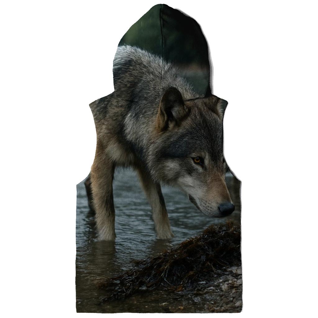 Coastal Wolf At Salmon Weir Study Site hoodies fashion