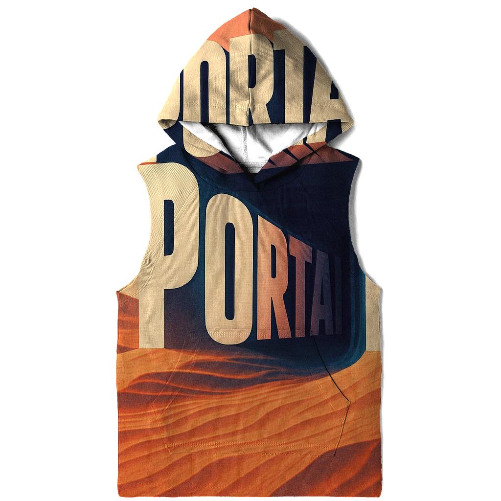 Desert Mirage Typography Portal zip-up hoodies