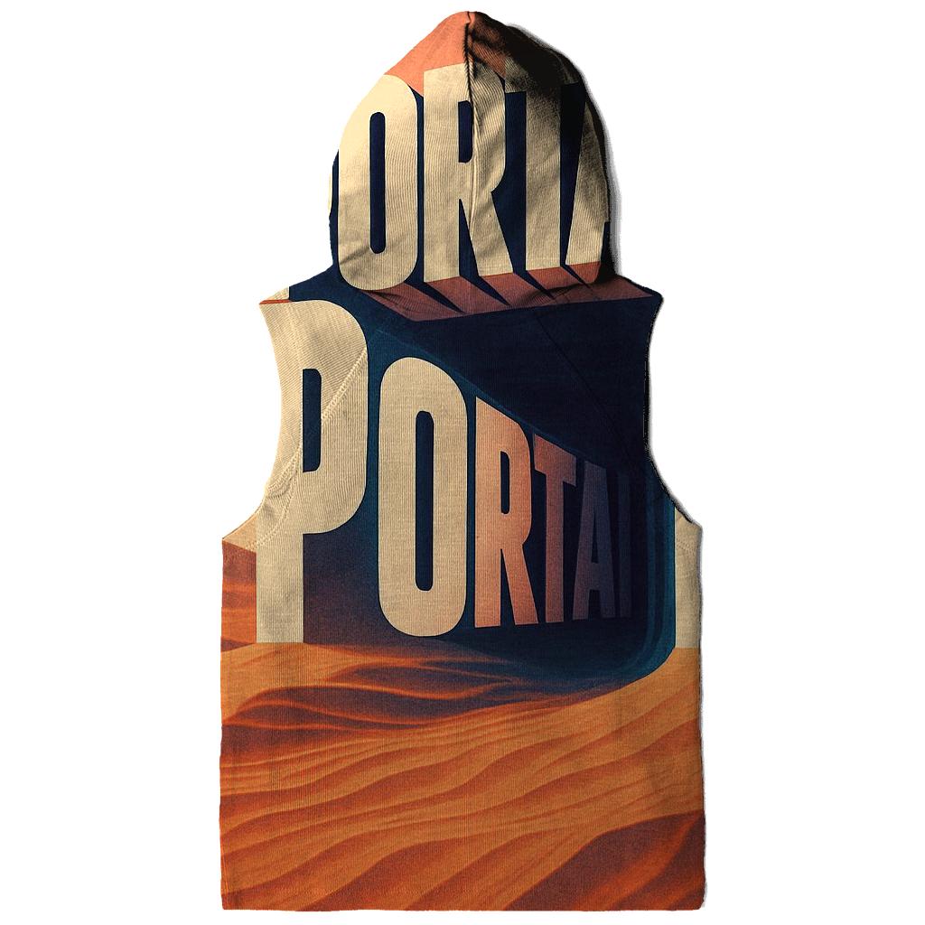 Desert Mirage Typography Portal zip-up hoodies