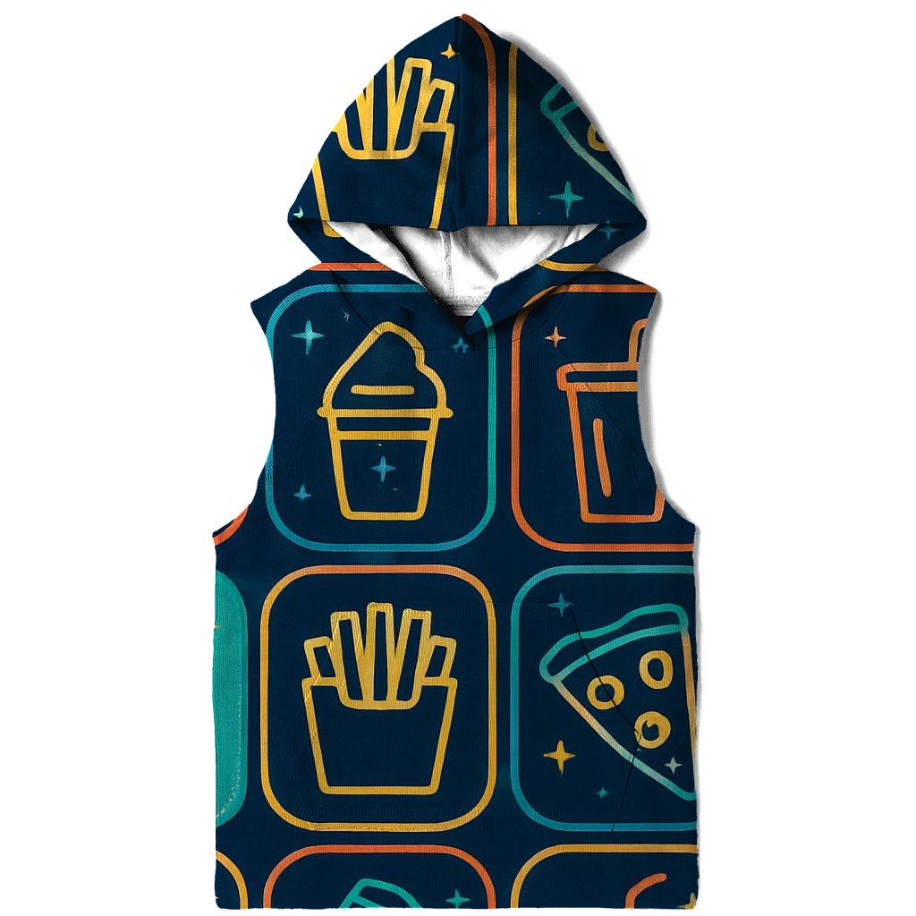 Mall Food Court Neon Menu Icons premium hoodies