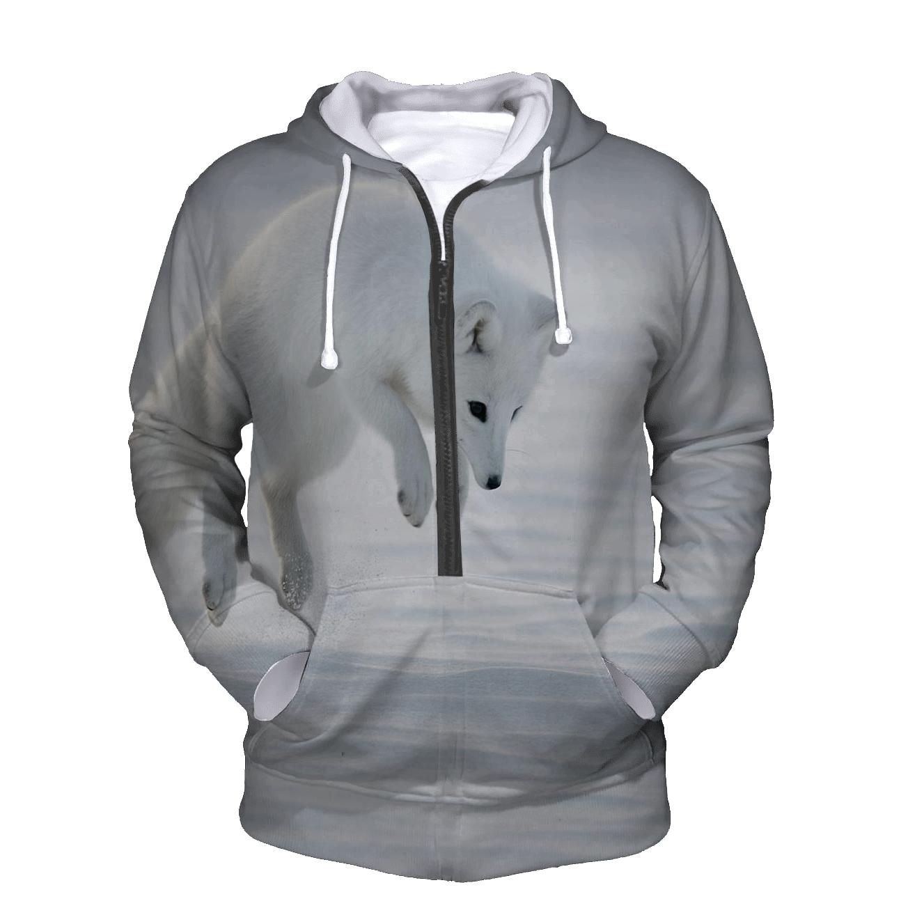 Tundra Pounce Arctic Fox custom hoodies