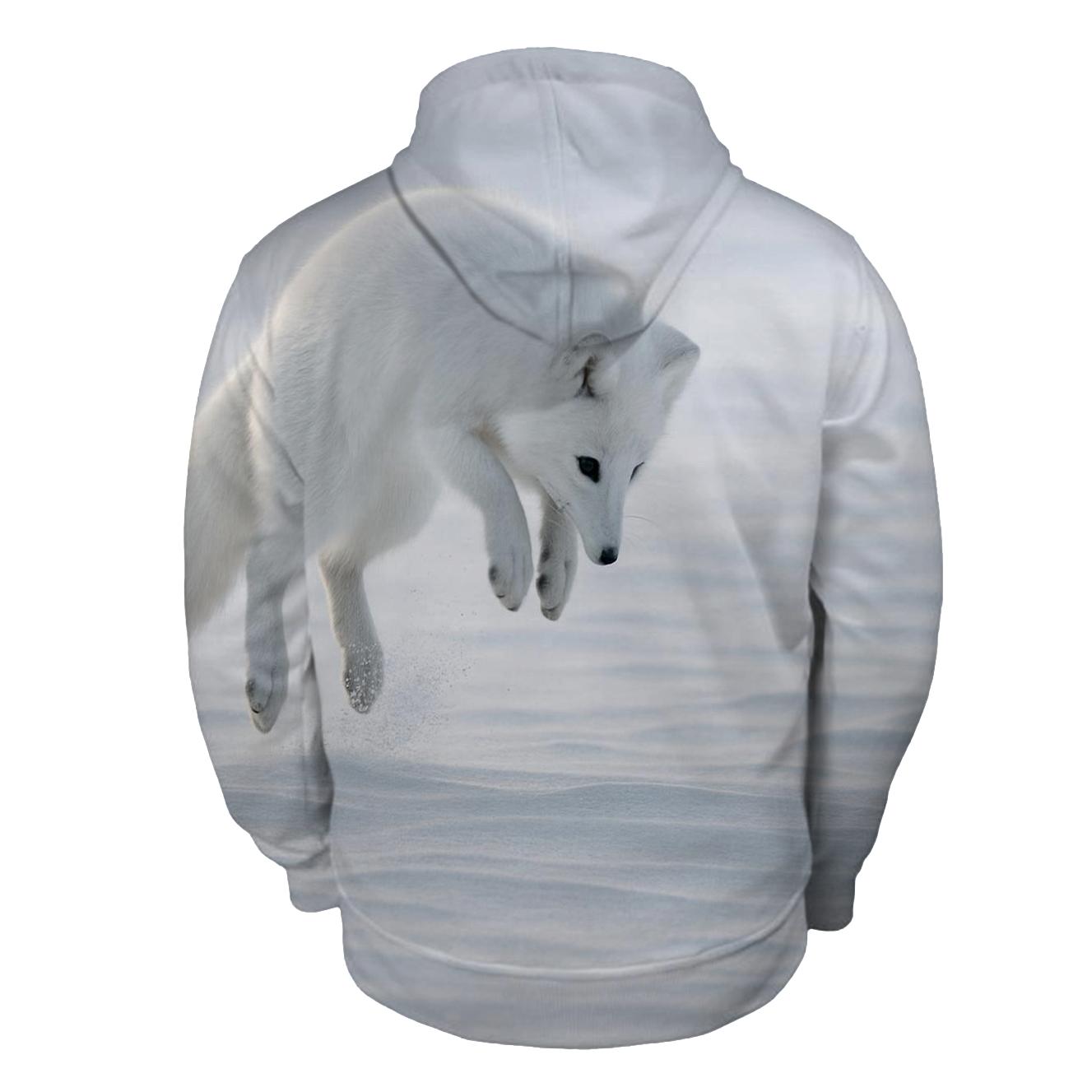 Tundra Pounce Arctic Fox custom hoodies