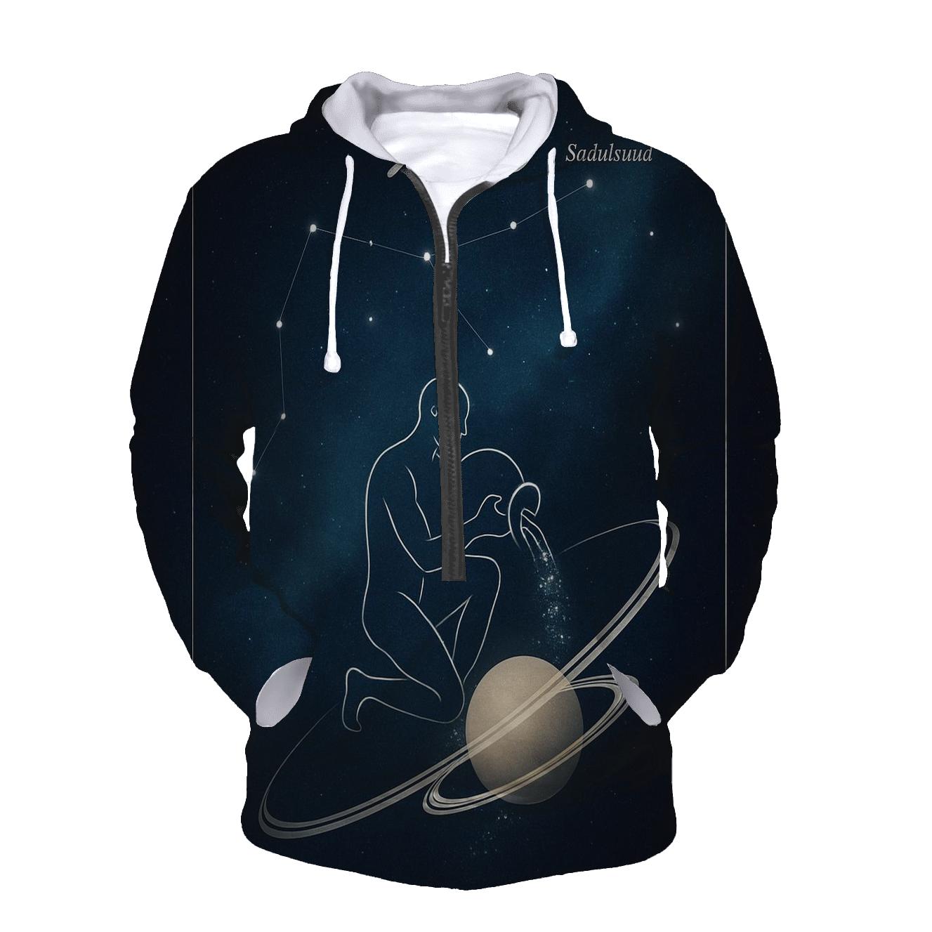 Aquarius Star Pouring Over Saturn Rings hoodie designs