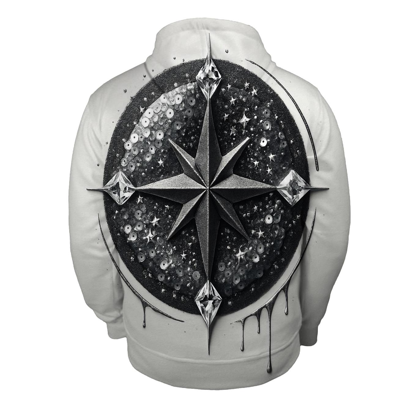 Celestial Sequin Compass lightweight hoodies