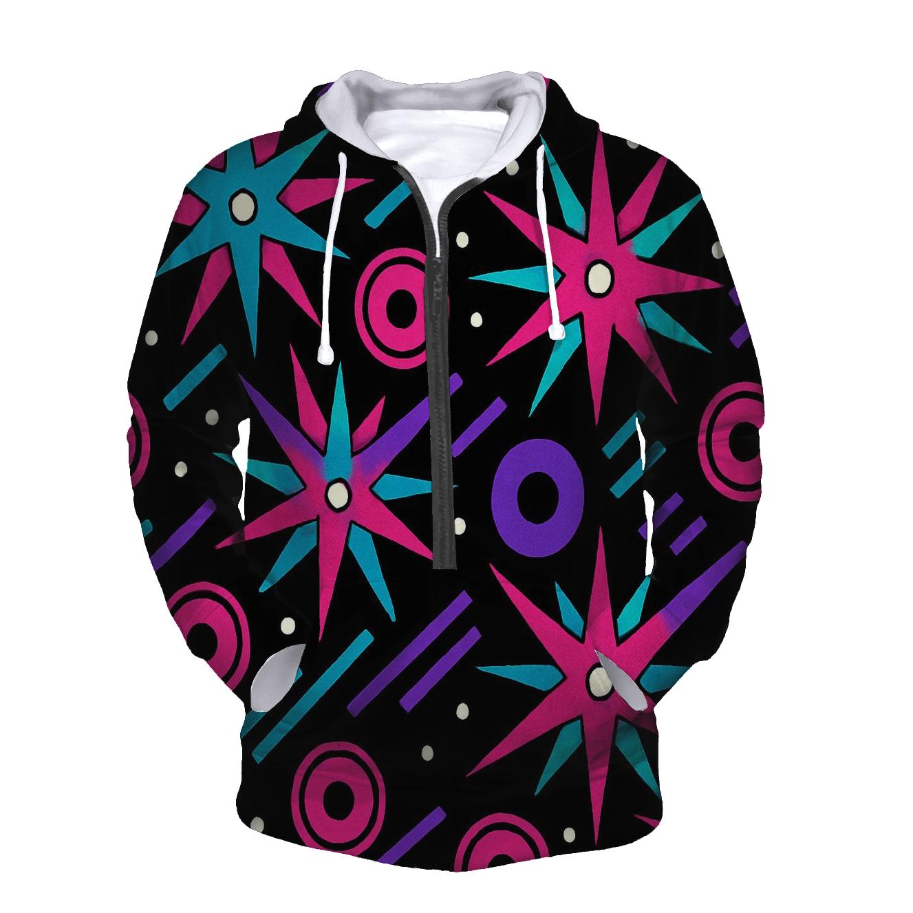 Roller Rink Starburst Tiles printed hoodies