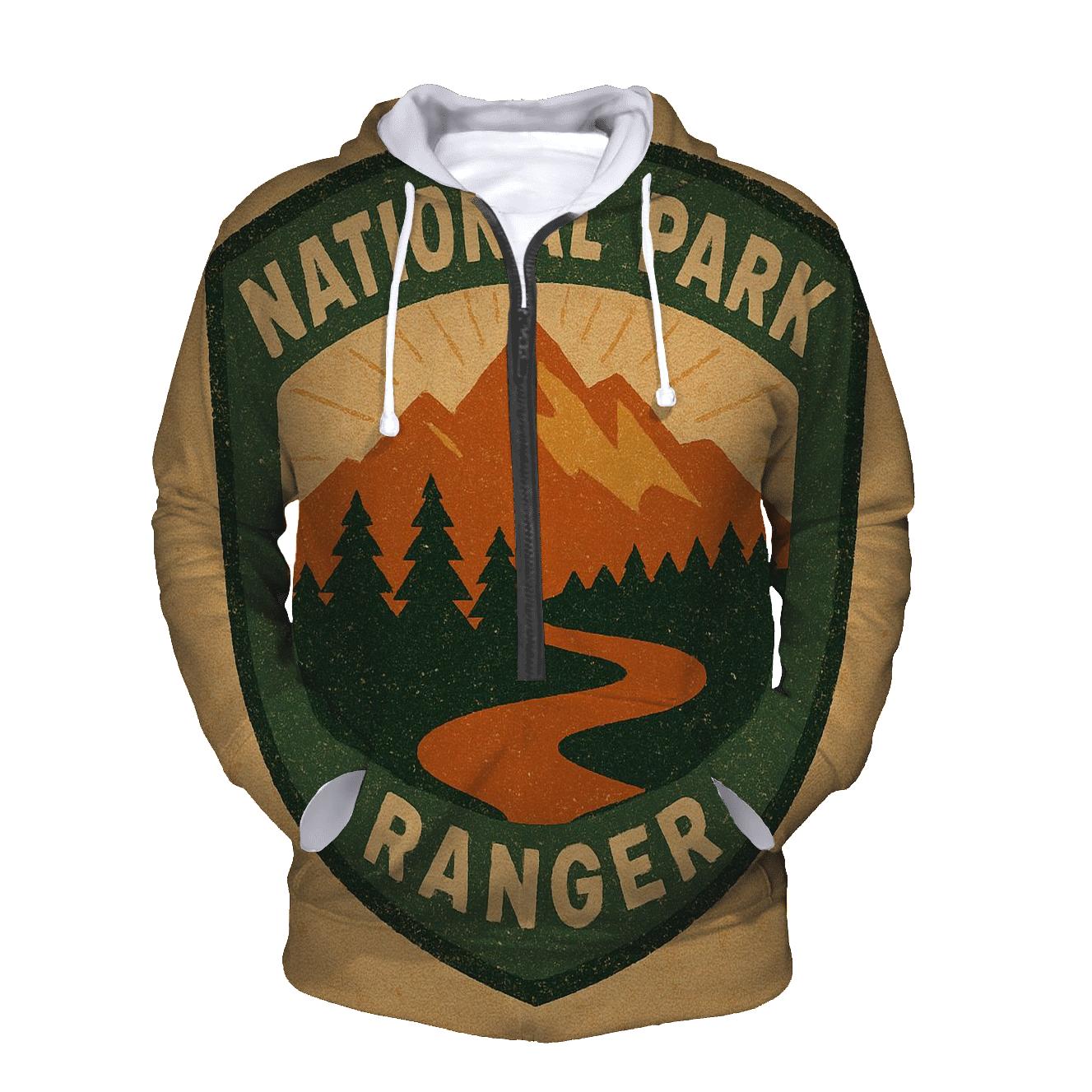 Faded 1970s National Park Ranger Badge Illustration pullover hoodies