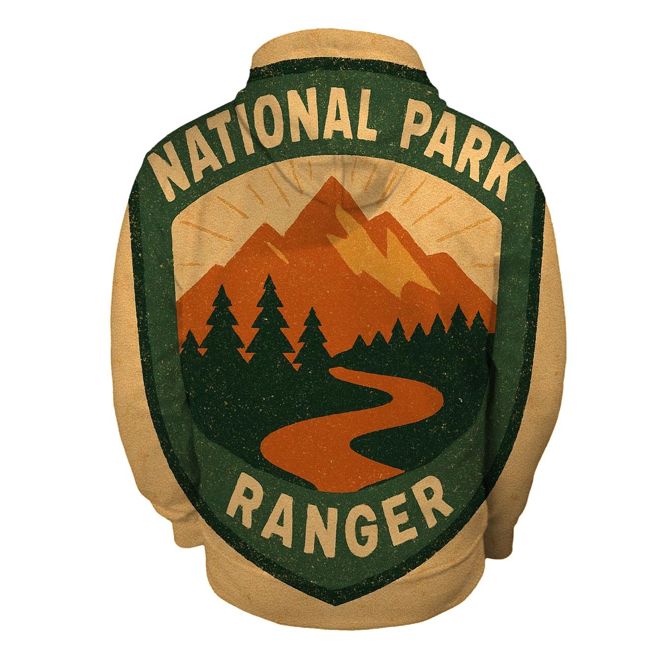 Faded 1970s National Park Ranger Badge Illustration pullover hoodies