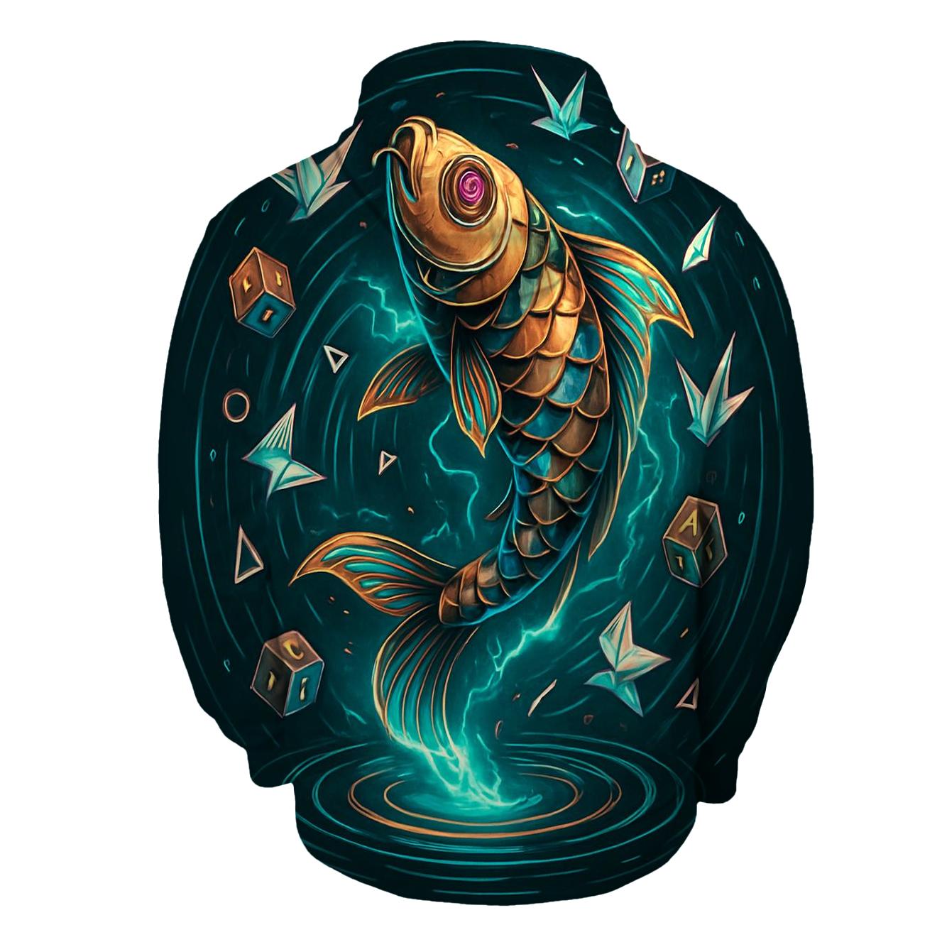 Clockwork Koi Cyclone graphic hoodies
