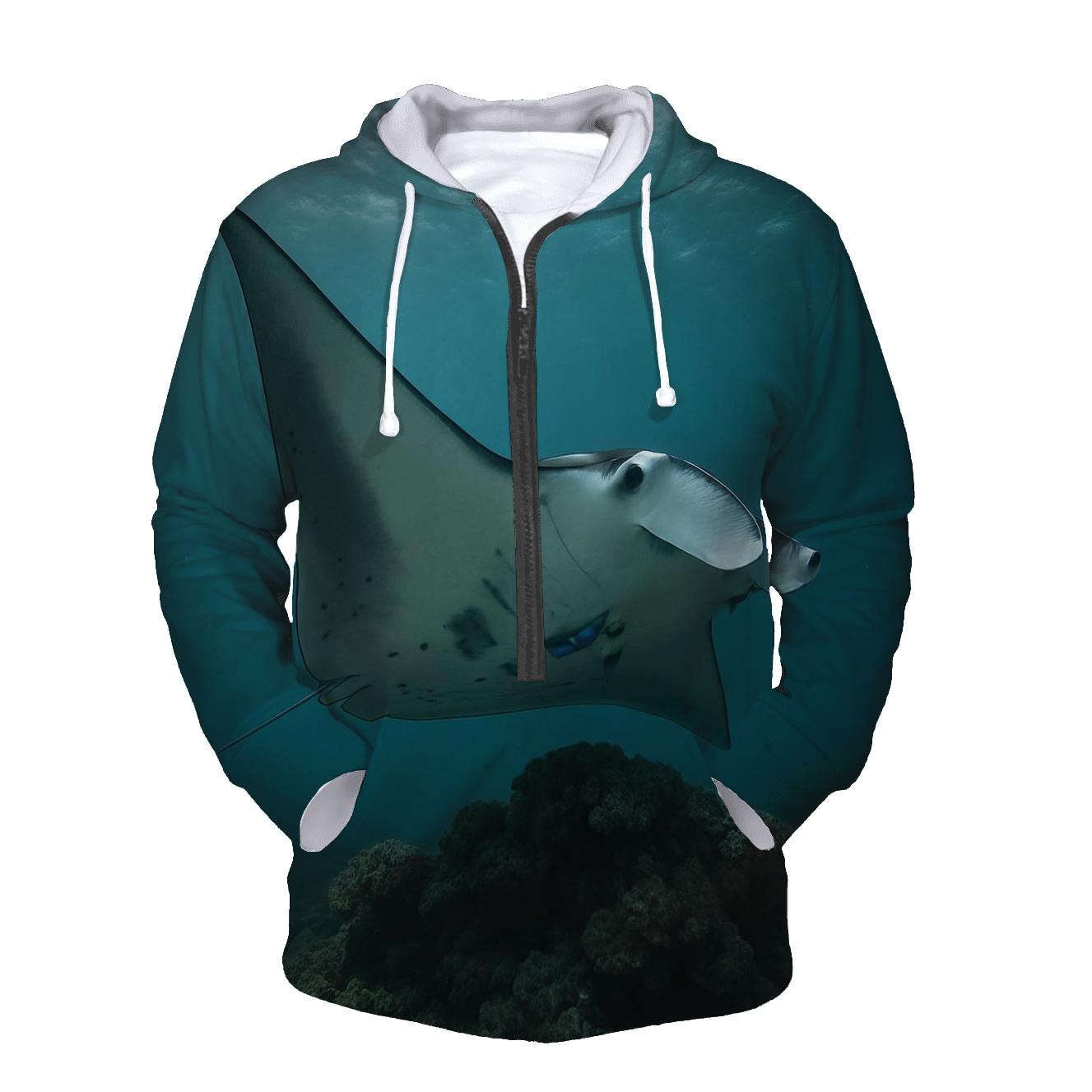 Reef Clinic Manta Ray zip-up hoodies
