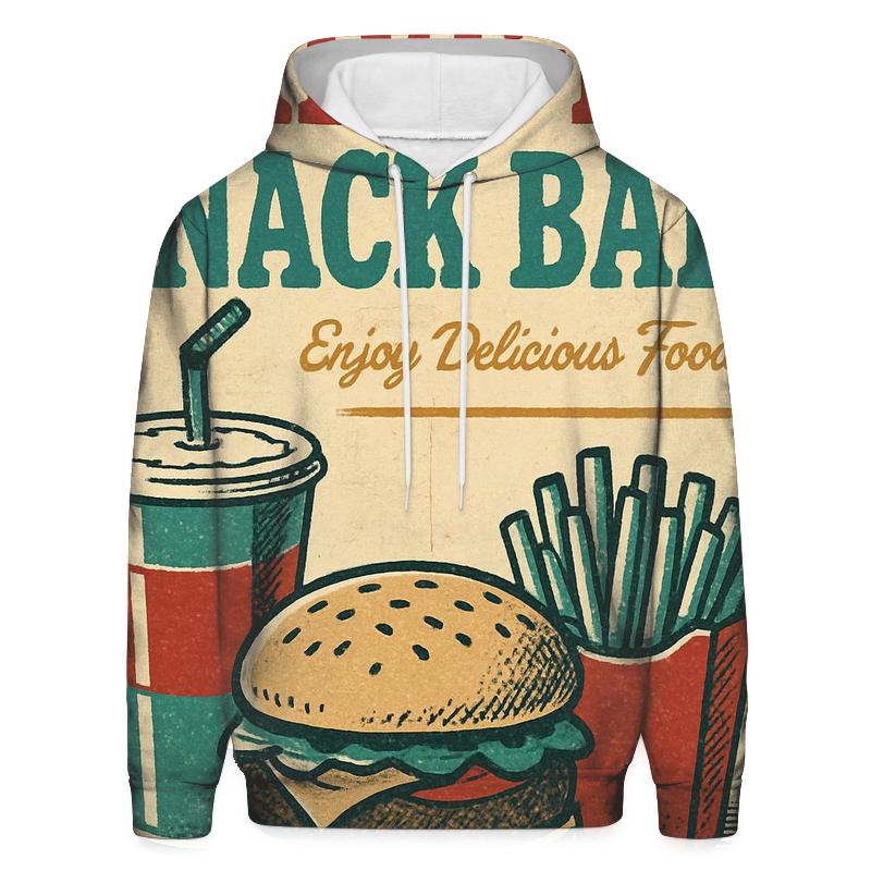 Weathered 1950s Drive In Snack Bar Menu Poster embroidered hoodies