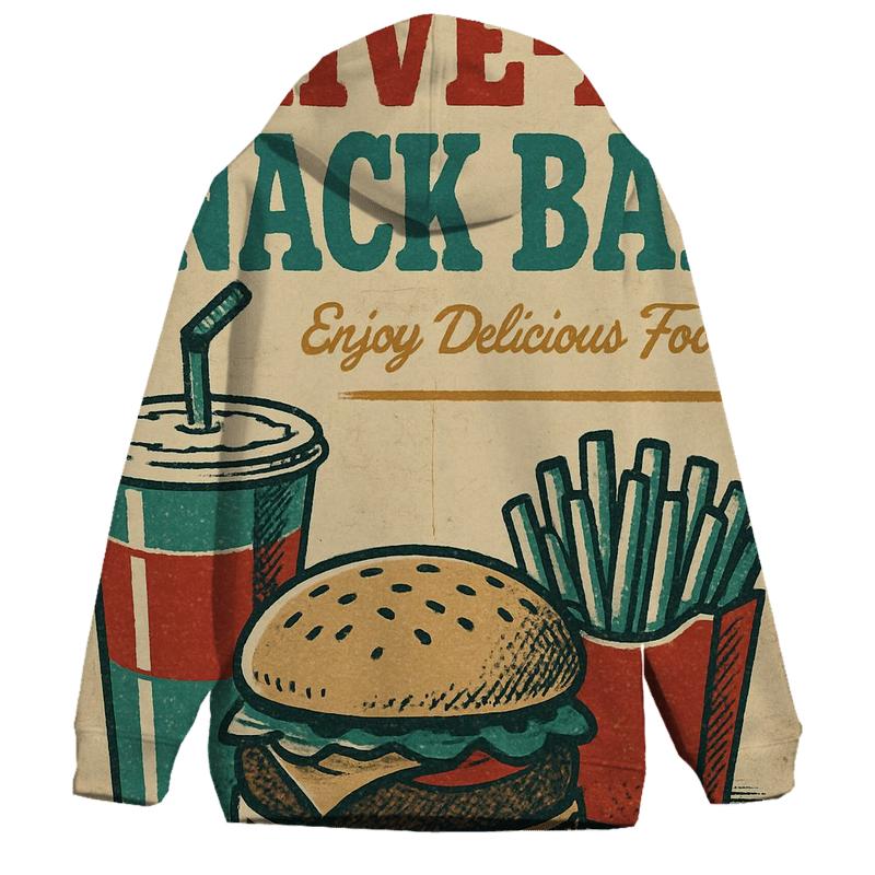Weathered 1950s Drive In Snack Bar Menu Poster embroidered hoodies