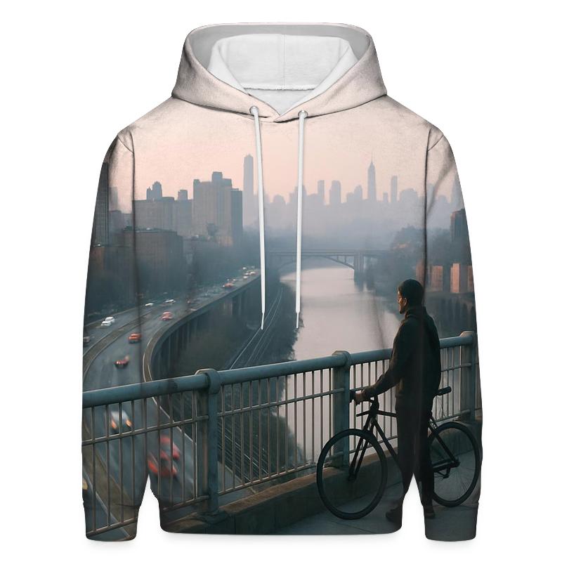 Harlem River Viaduct Morning Haze Over Upper Manhattan lightweight hoodies