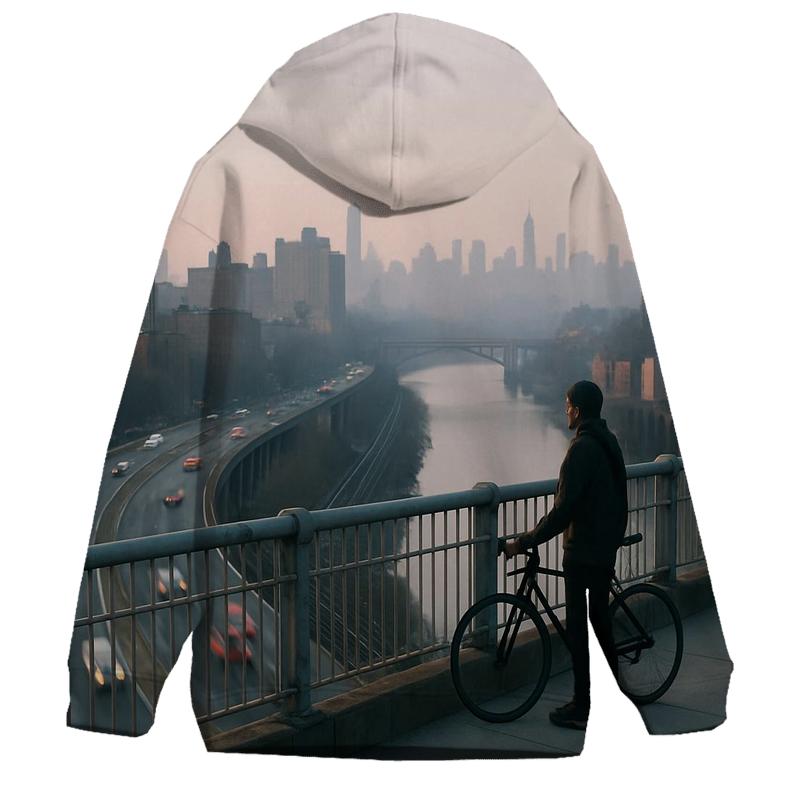 Harlem River Viaduct Morning Haze Over Upper Manhattan lightweight hoodies
