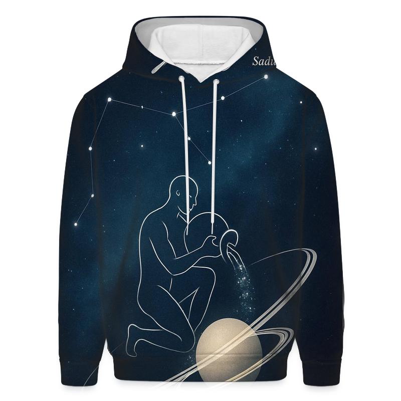 Aquarius Star Pouring Over Saturn Rings hoodie designs