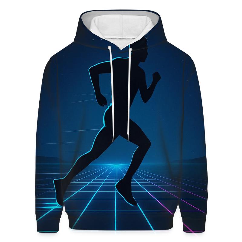 Midnight Marathon Neon Grid custom hoodies